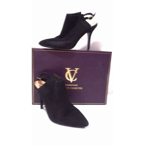 Vince Camuto Signature Amalfi Ankle Strap Booties Boots Sz 7.5 black - Picture 1 of 13